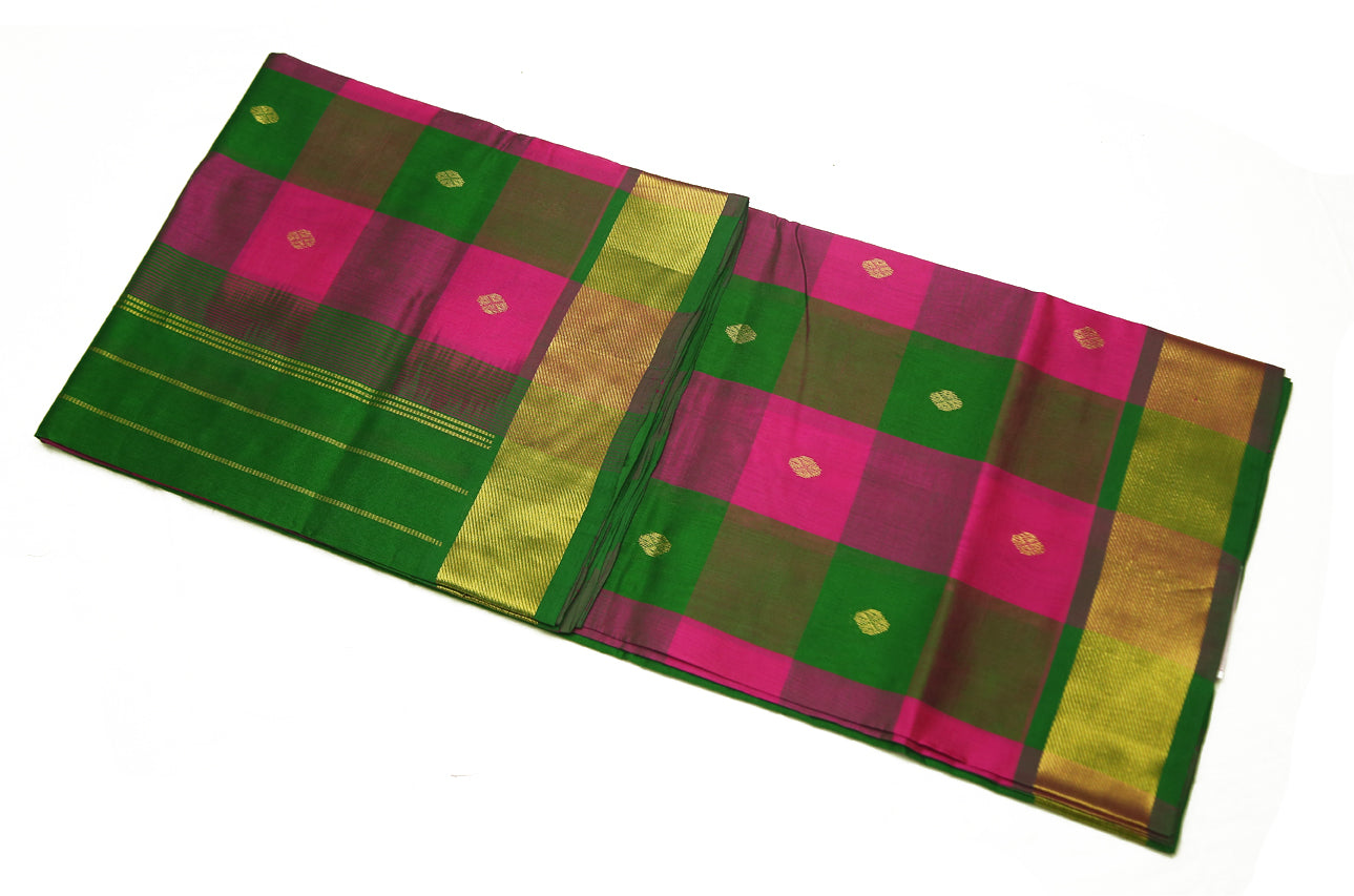 6043 Pink and Green Checks with Self Border