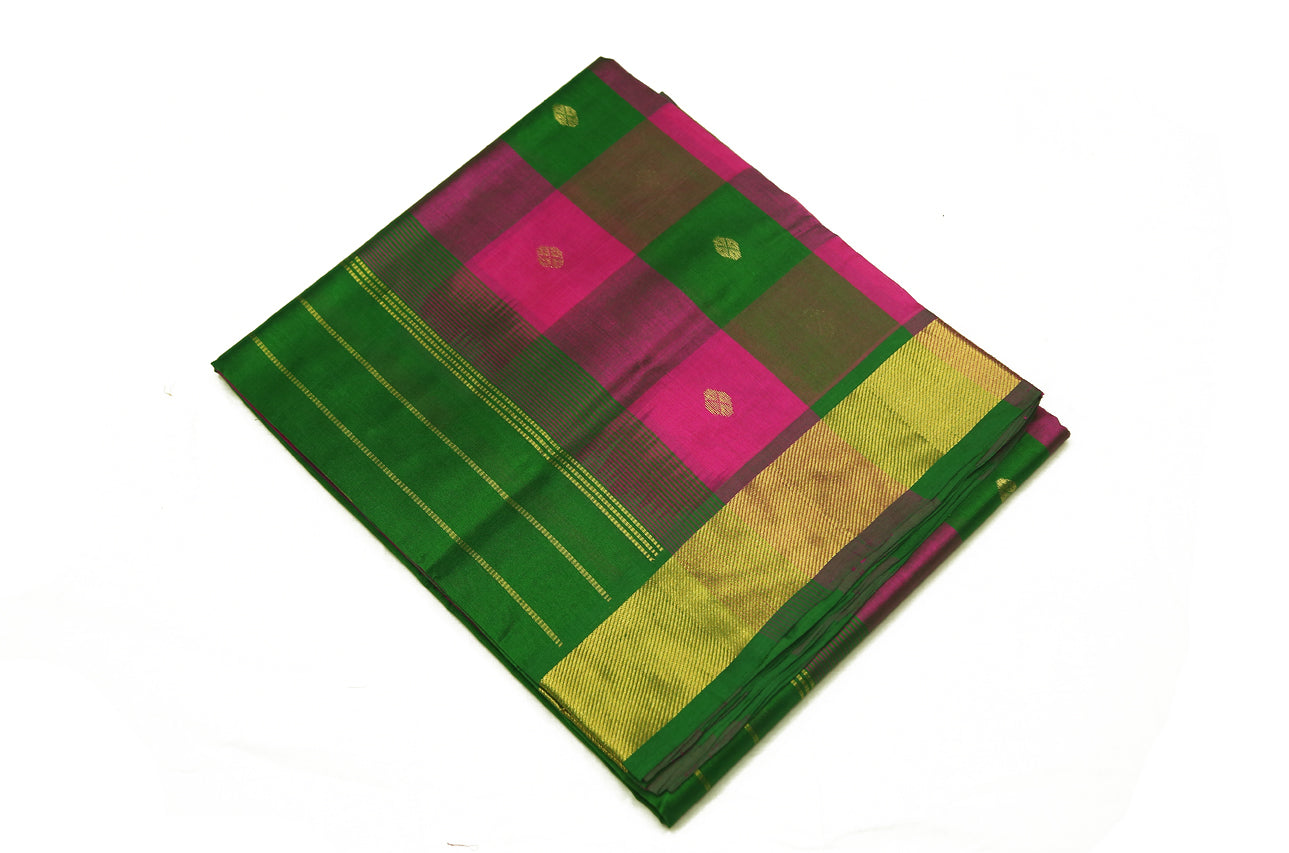 6043 Pink and Green Checks with Self Border