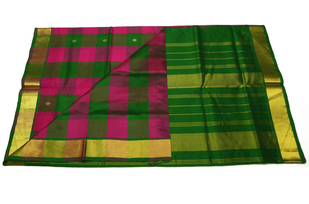 6043 Pink and Green Checks with Self Border